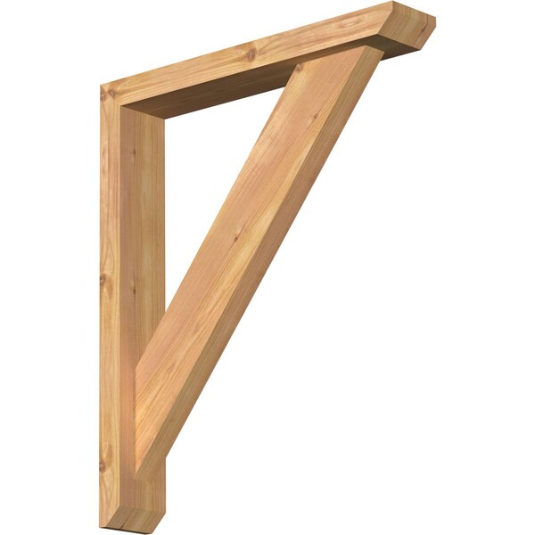 Ekena Millwork Traditional Slat Smooth Bracket w/ Offset Brace, Western Red Cedar, 3 1/2"W x 20"D x 24"H BKT0402X20X24TRA06SWR - main